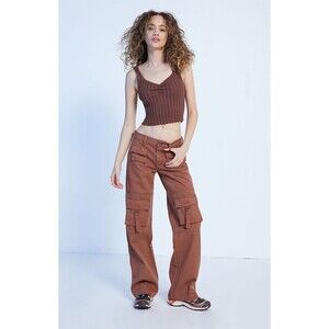 Pacsun Brown Baggy Low Rise Utility Cargo Pants Size 28 Y2K Jeans